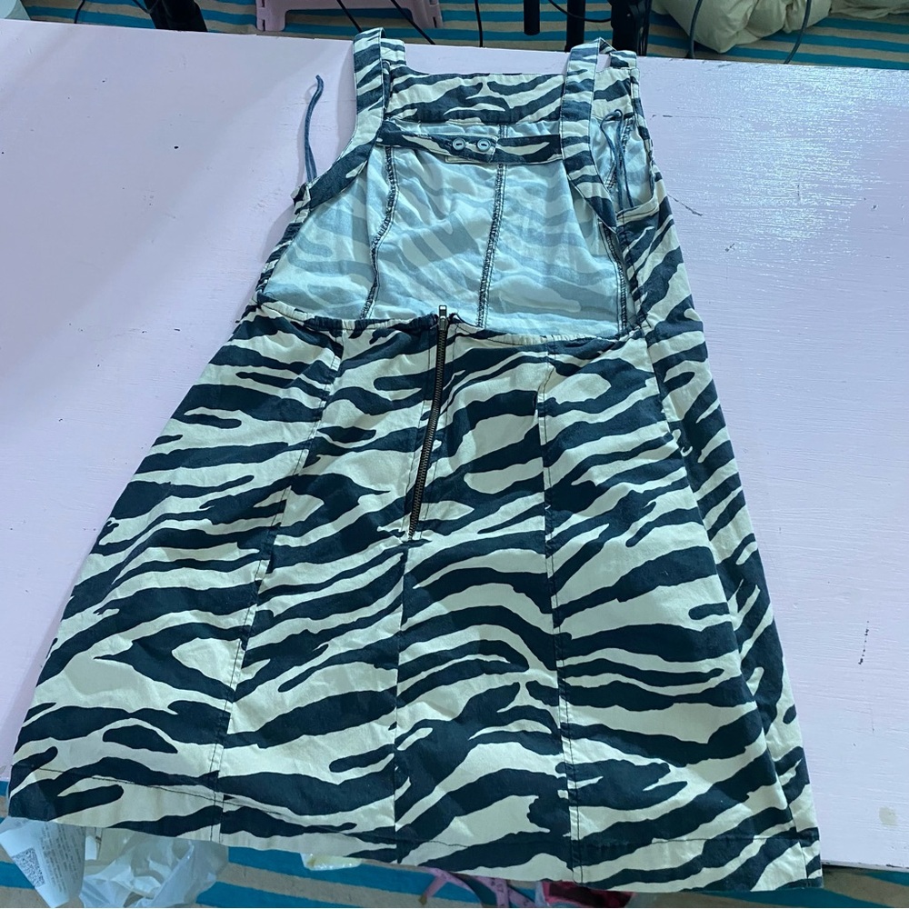 Free People Midnight City Mini Dress M Stretchy Lightweight Fitted Zebra Print - Picture 10 of 15